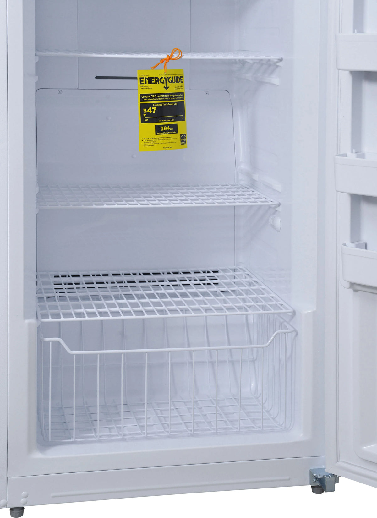 SMAD Convertible Single Door 13.8 Cu ft Upright Freezer Refrigerator with Rolling Wheels, White