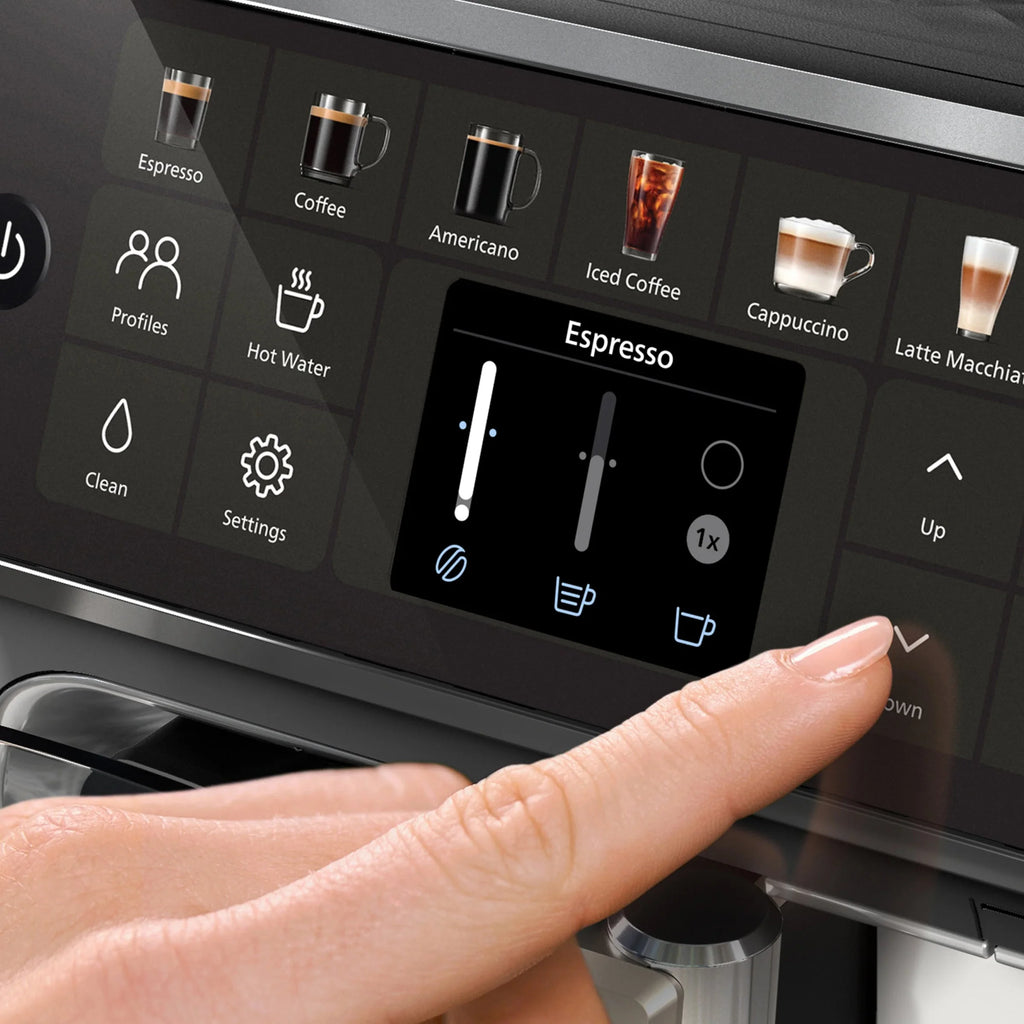 PHILIPS Series 4400 Fully Automatic LatteGo Espresso Machine, SilentBrew Technology, Quick Start. Aromatic Coffee from Freshly Ground Beans, 12 Hot and Iced Drinks, Black Chrome (EP4447/90)
