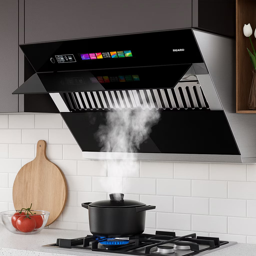 BRANO 30 inch Range Hood Stainless Steel Kitchen Hood, 900CFM, Voice/Gesture Sensing, Touch Control, Side-Draft Design