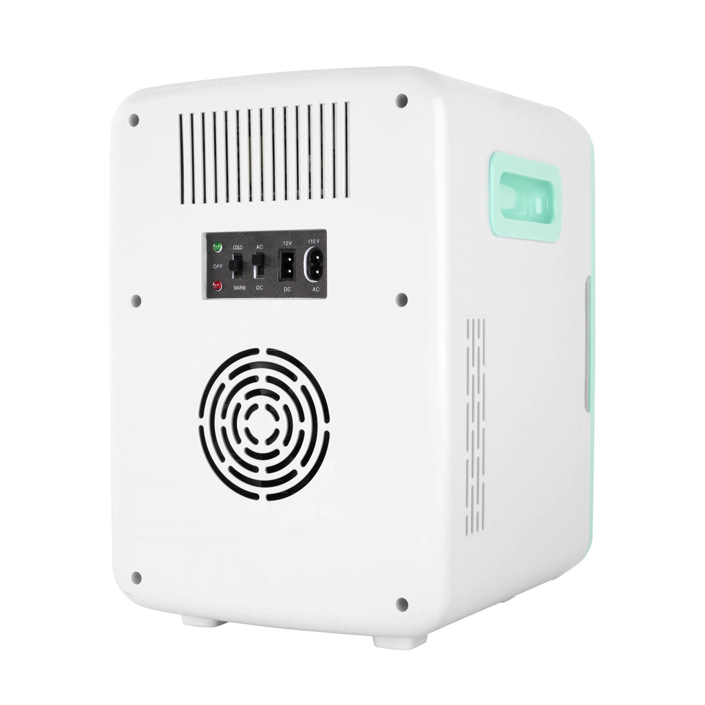 Cooluli Classic Turquoise 10 Liter Compact Portable Cooler Warmer Mini Fridge for Bedroom, Office, Dorm, Car - Great for Skincare & Cosmetics (110-240V/12V)