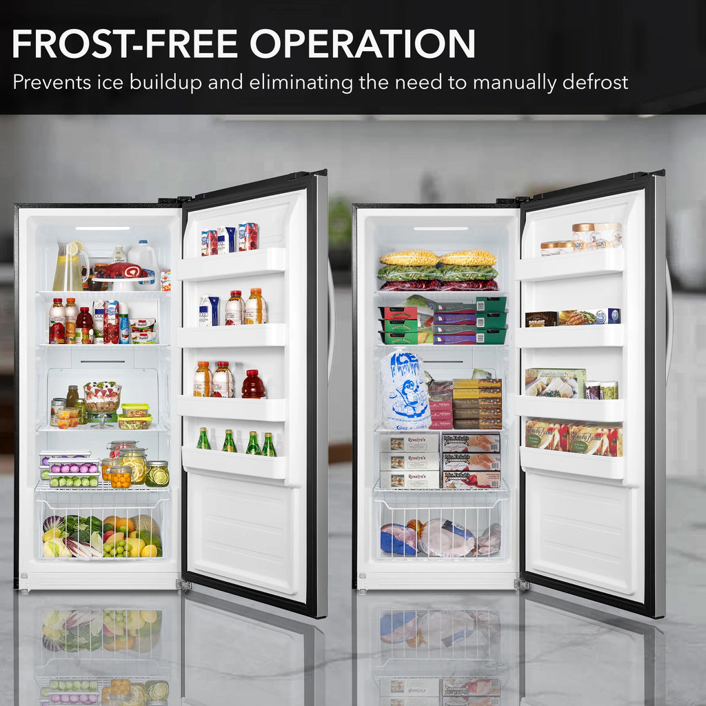 Whynter UDF-139SS 13.8 cu.ft. Energy Star Digital Upright Convertible Deep Freezer/Refrigerator - Stainless Steel