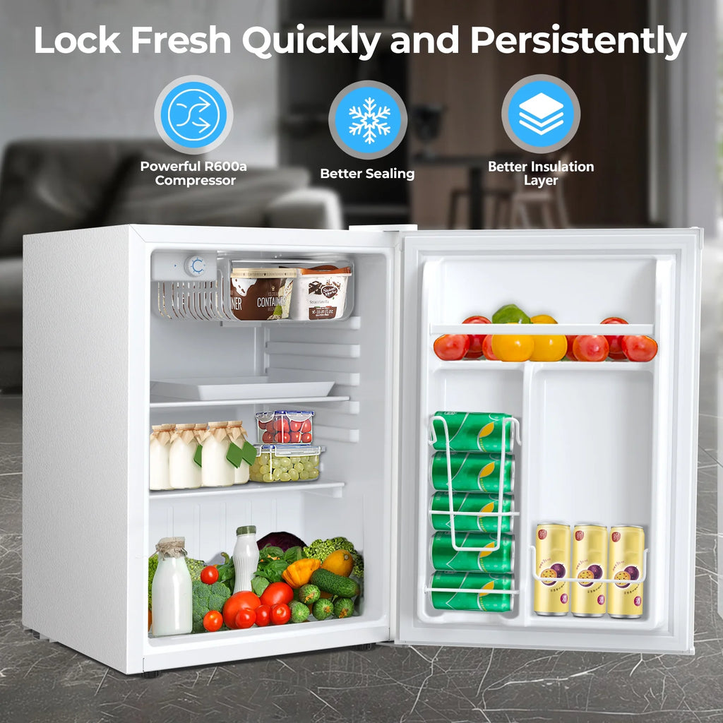 WAA Small Upright Freezer, 2.3 Cu.ft, Removable Shelves, Black