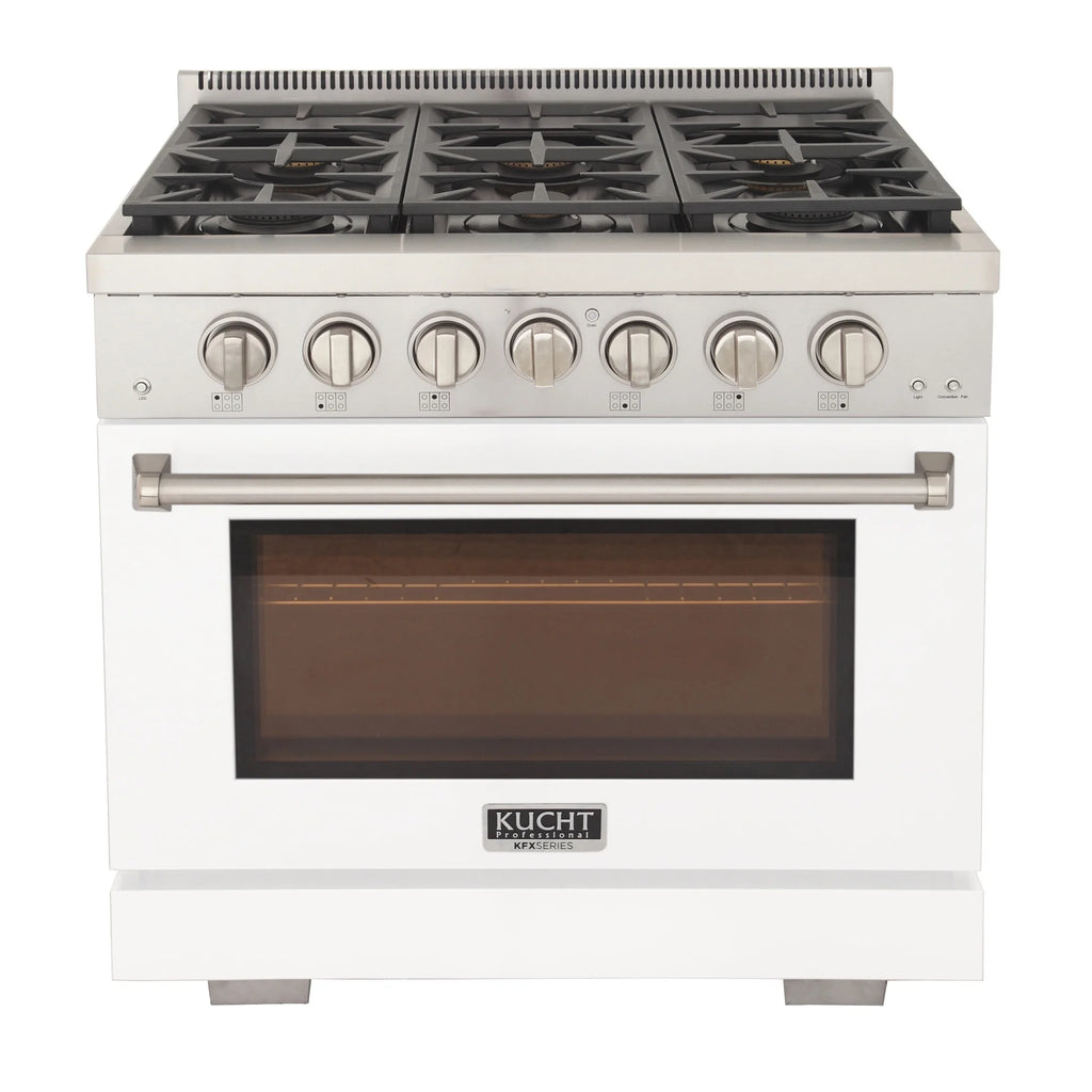 Professional 36-in Natural Gas Range in White with True Simmer Burners