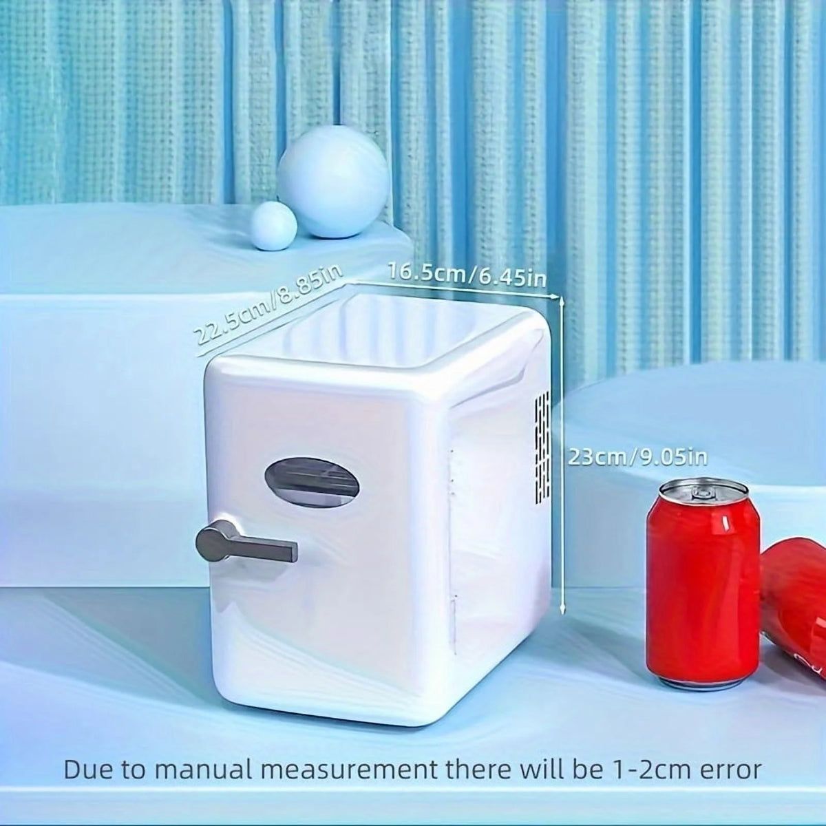 4L Mini Compact Refrigerator - Portable 6-Can Cooler and Warmer for Skincare, Beverages, Home, Office, and Car Use - Perfect Gift Idea with Versatile Temperature Control and Space-Saving Design