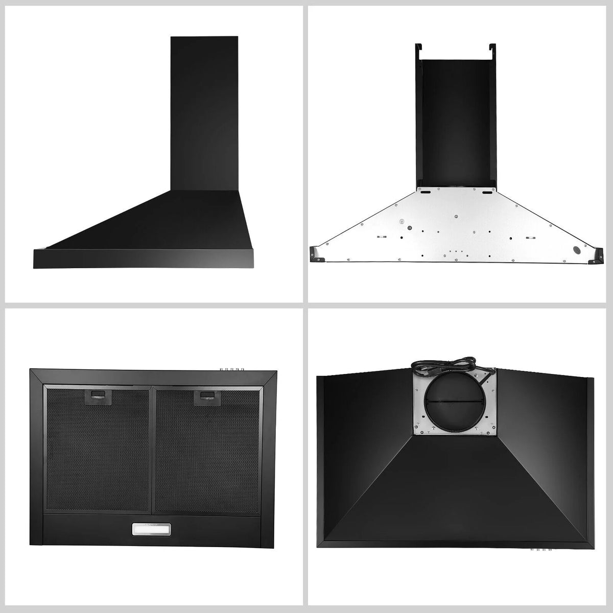 "Joeaonz 24"" Wall Mount Convertible Range Hood, 450CFM, Stainless Steel, 3-Speed with LED Light"