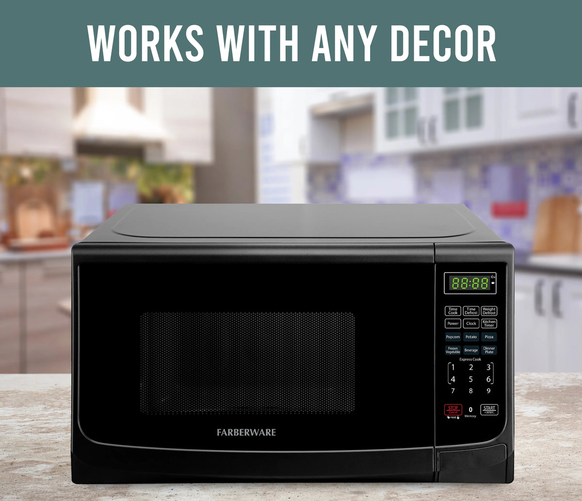 Farberware Classic 0.9 Cu. Ft 900-Watt Microwave Oven, Stainless Steel