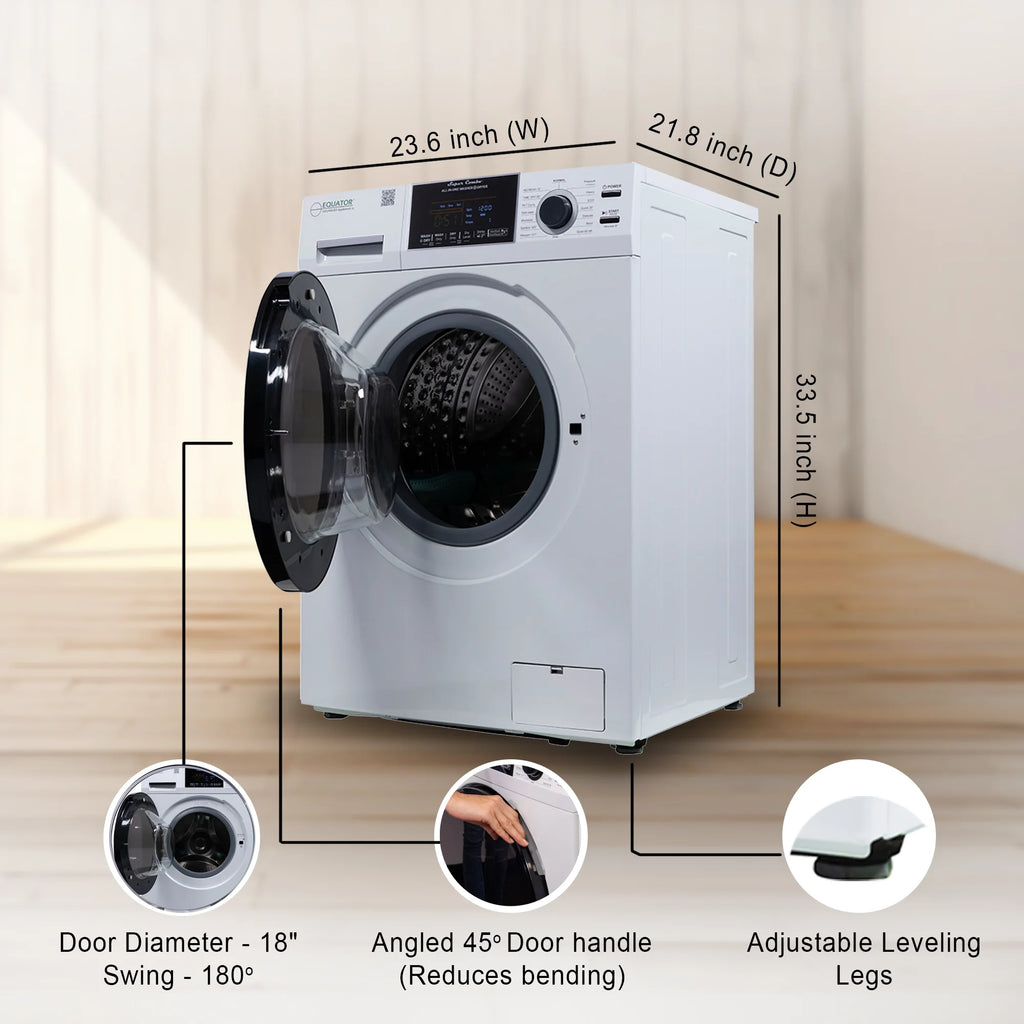 Equator 1.62 cu.ft./15 lbs All in One Combo Washer Dryer with Pet Cycle Silver