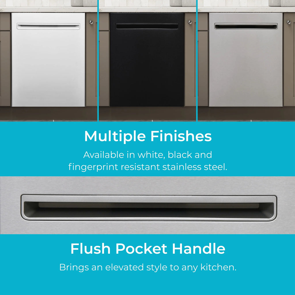 Kenmore 02214639 24" Built-in Stainless Steel Tub Dishwasher, Removeable 3rd Rack, SmartWash, Black