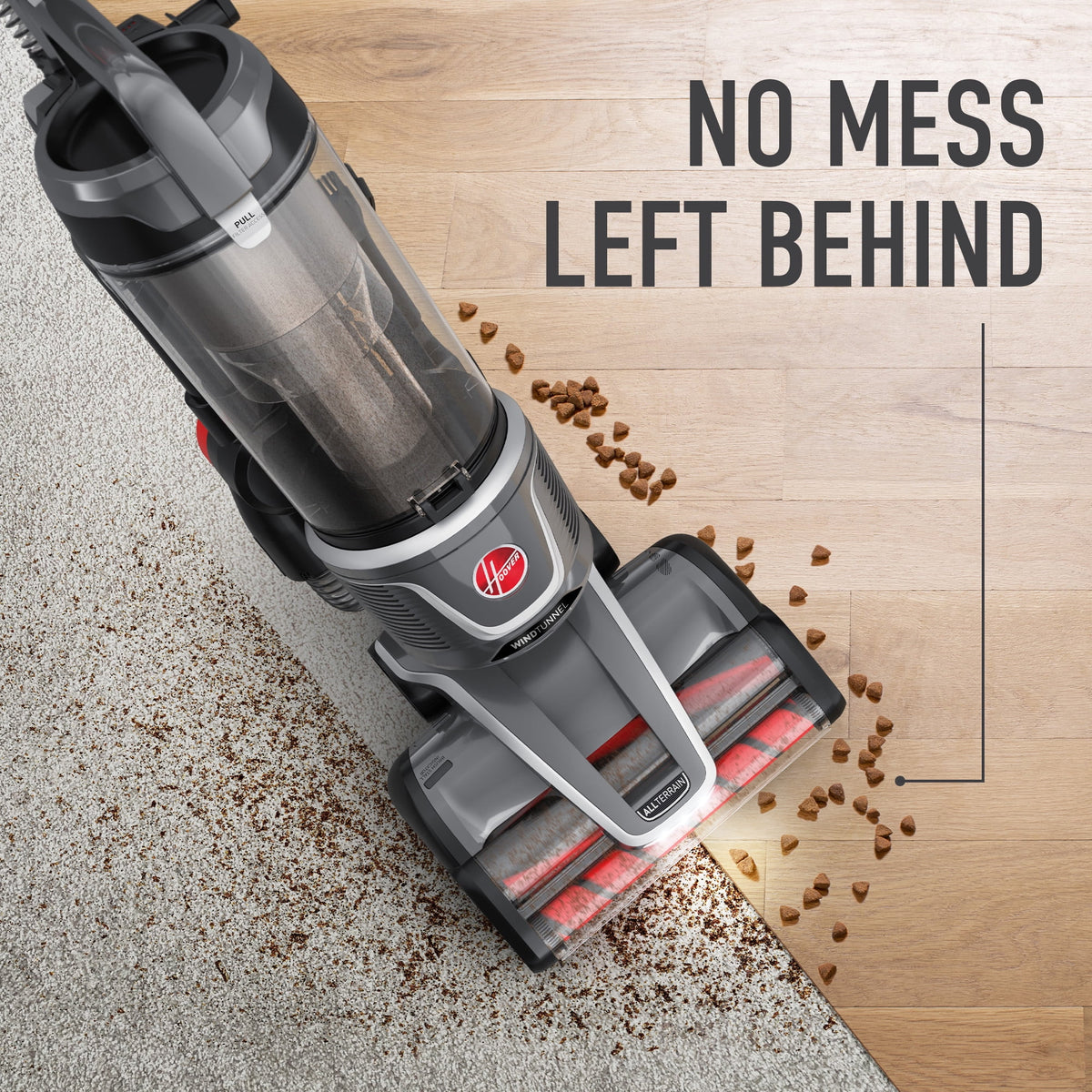 Hoover Upright Vacuum, WindTunnel All Terrain Bagless, Strong Suction, Hard Floor and Carpet, HEPA Filter, Dual Brush Rolls, and Swivel Steering UH77210V, New