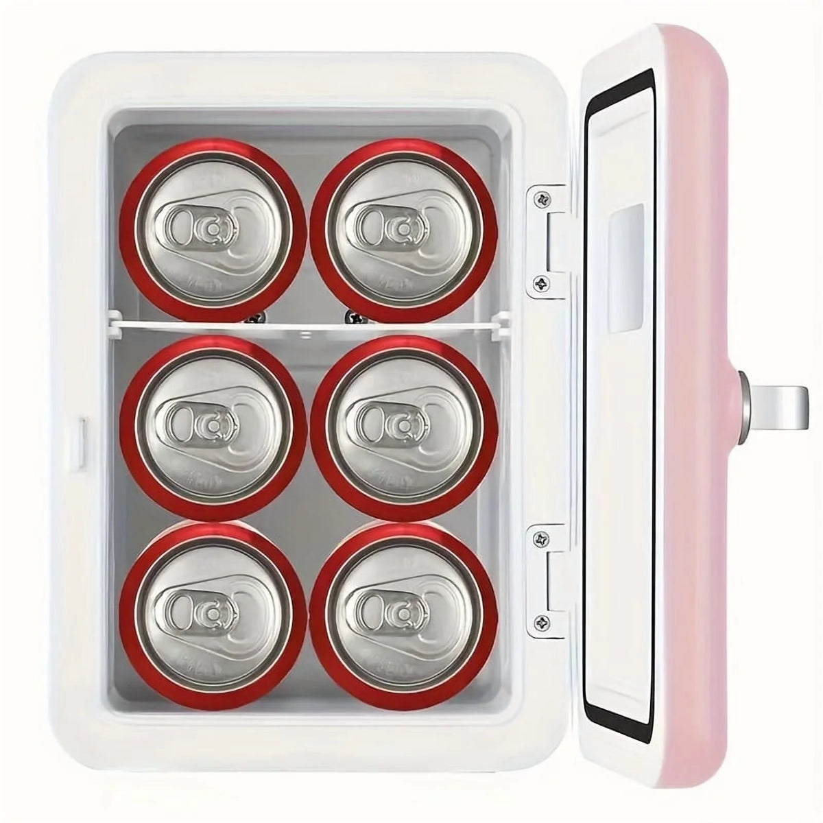 4L Mini Compact Refrigerator - Portable 6-Can Cooler and Warmer for Skincare, Beverages, Home, Office, and Car Use - Perfect Gift Idea with Versatile Temperature Control and Space-Saving Design