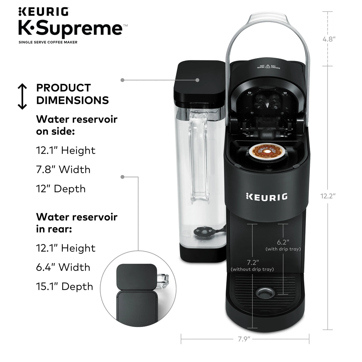 Keurig K-Supreme Black Single-Serve K-Cup Pod Coffee Maker