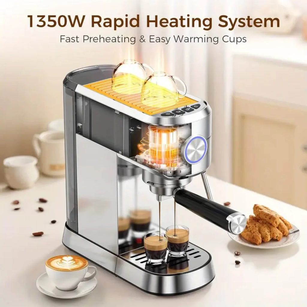 Auseo 10-Cup Drip Coffee Maker with Grinder, Grind and Brew Coffee Maker, 12-Hour Timer, 3 Brew Strength Options, Touch Screen, 1.5L Water Tank, Black