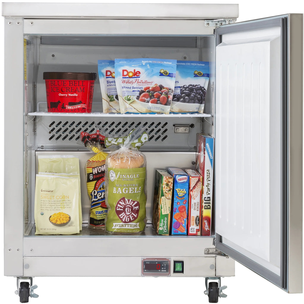 Maxx Cold Single Door Undercounter Freezer, 27.5"W, 6.5 Ct Ft, in Stainless Steel (MXCF27UHC)