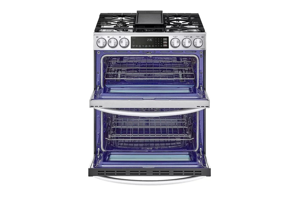 30 Inch Slide-In Gas Smart Range with 5 Sealed Burners, Double Oven, 6.9 Cu.