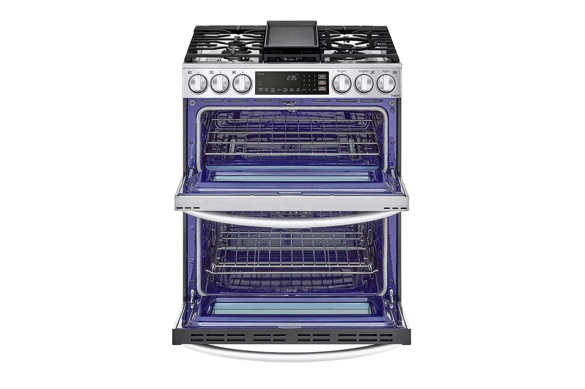 30 Inch Slide-In Gas Smart Range with 5 Sealed Burners, Double Oven, 6.9 Cu.