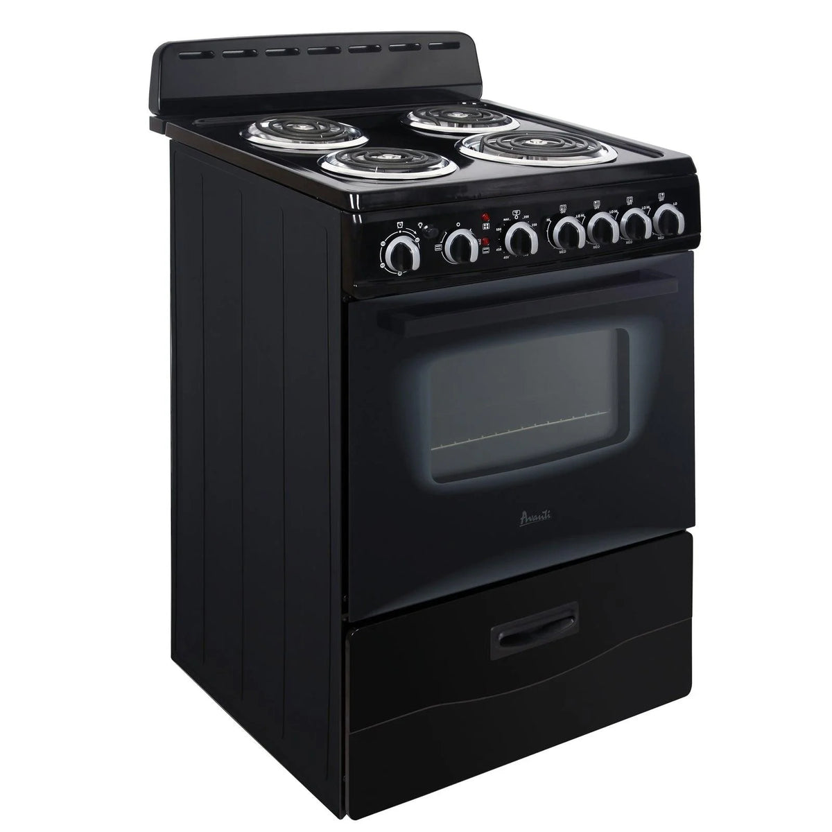 Avanti 24 Inch 2.6 cu ft Double Oven Electric Range in Black
