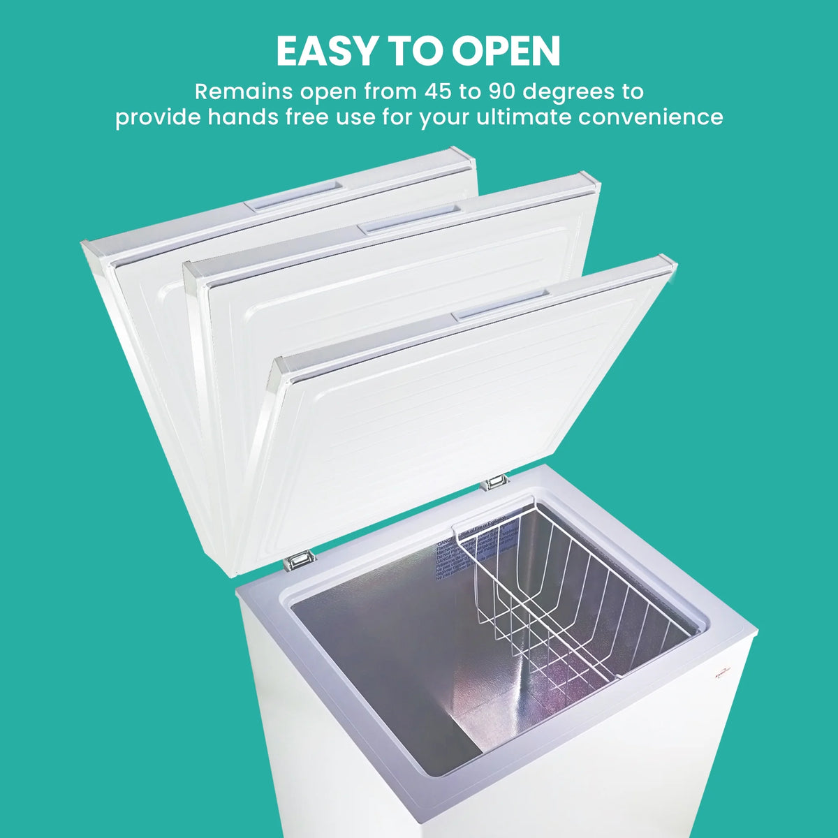 Koolatron 3.5 cu ft Compact Chest Freezer 99L White Manual Defrost Deep Freeze Storage Basket Space-Saving Flat Back