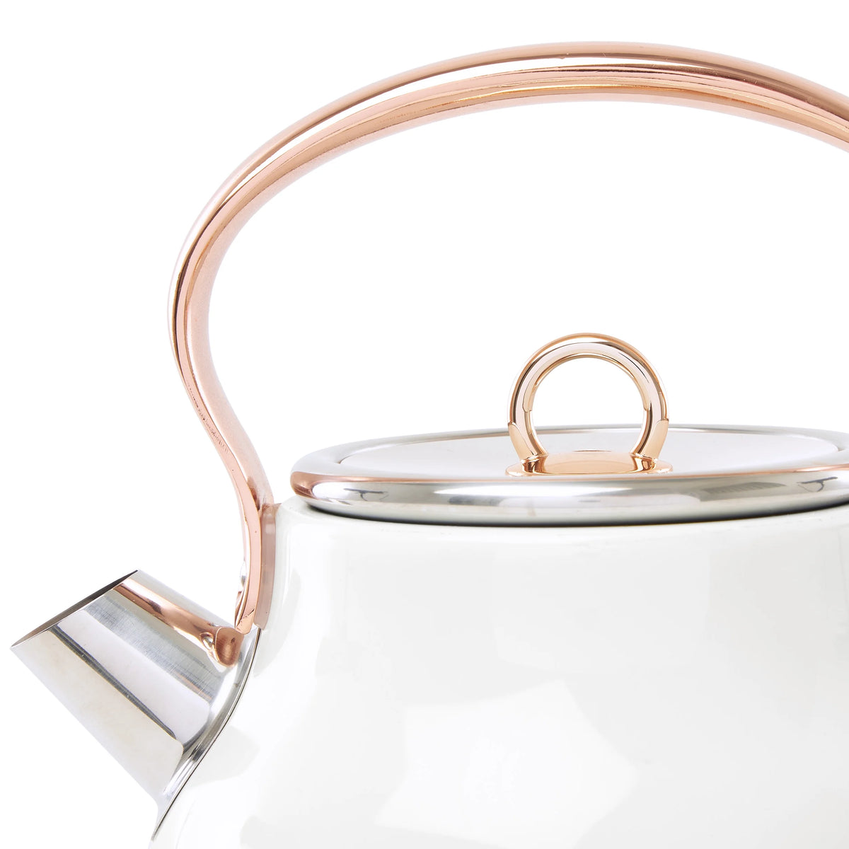 Open Box Haden Heritage 1.7L Stainless Steel Retro Electric Kettle,Ivory/Copper