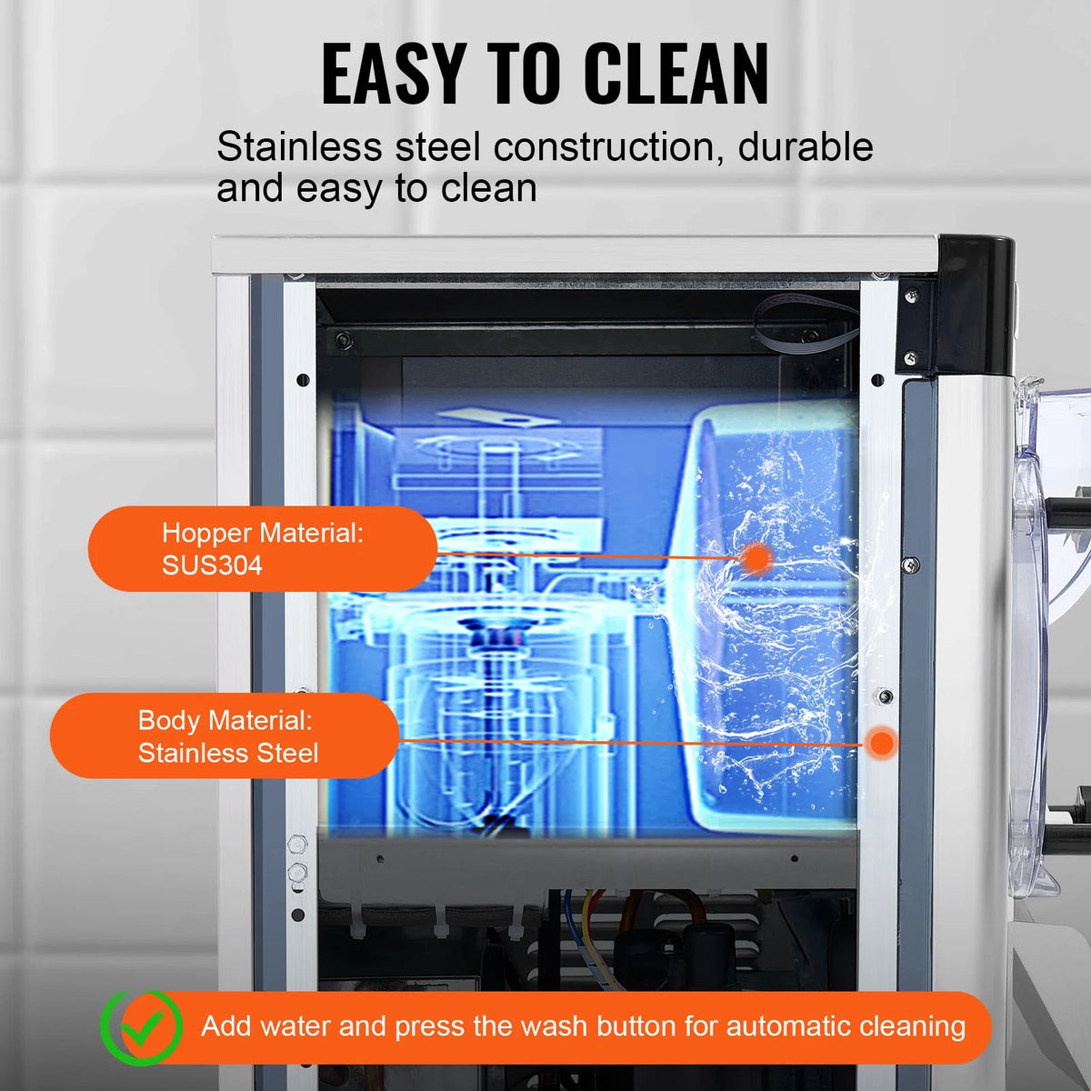 KFFKFF Commercial Hard Serve Ice Cream Machine Maker with a Yield of 12 Liters per Hour for Single Flavor