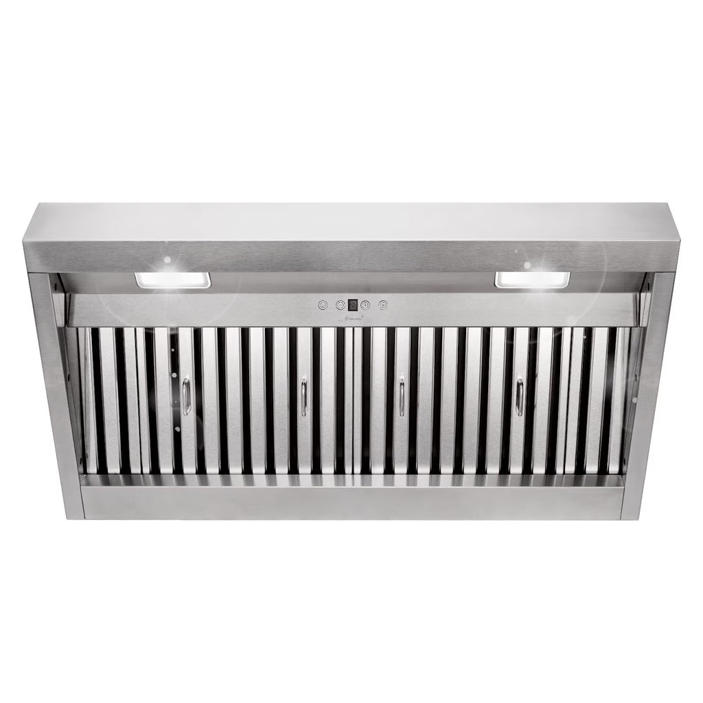 Akicon 48 Inch Range Hood Insert, Stainless Steel 8" Ducted Insert/Built-in Kitchen Vent Hood with 1200 CFM Suction, Dimmable LED Lights and Dishwasher Safe Filters, 4 Speed-Cool White