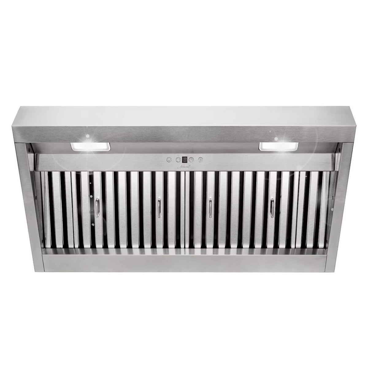 Akicon 48 Inch Range Hood Insert, Stainless Steel 8" Ducted Insert/Built-in Kitchen Vent Hood with 1200 CFM Suction, Dimmable LED Lights and Dishwasher Safe Filters, 4 Speed-Cool White