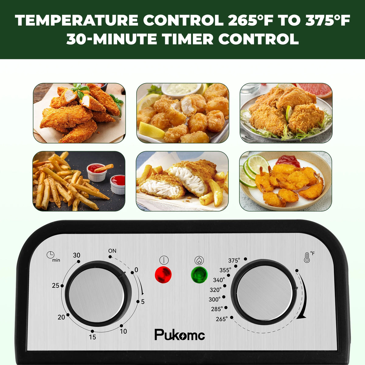 SUSTEAS 5.3 Qt Electric Deep Fryer with 3-Baskets for Home, 1800W, Timer & Temp Control, Stainless Steel & Black