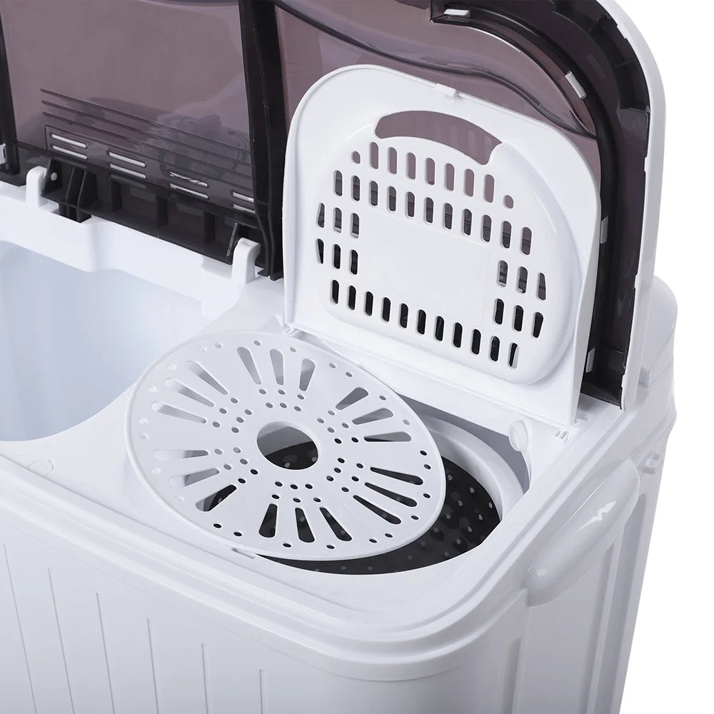 Compact Twin Tub with Built-in Drain Pump XPB35-188S 14.3(7.7 6.6)lbs Semi-automatic Gray Cover Washing Machine