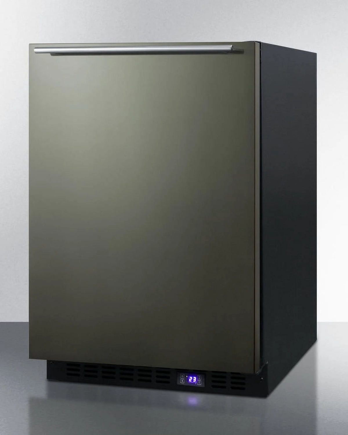 24" Wide Built-In All-Freezer With Icemaker- Black Stainless Steel