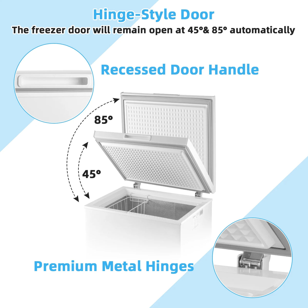 Giantex 3.5 Cu Ft Chest Freezer, Freestanding & Flip Top Chest Freezer w/ 7 Temperature Settings, emovable Sliding Basket Included, Compact Deep Chest Freezer