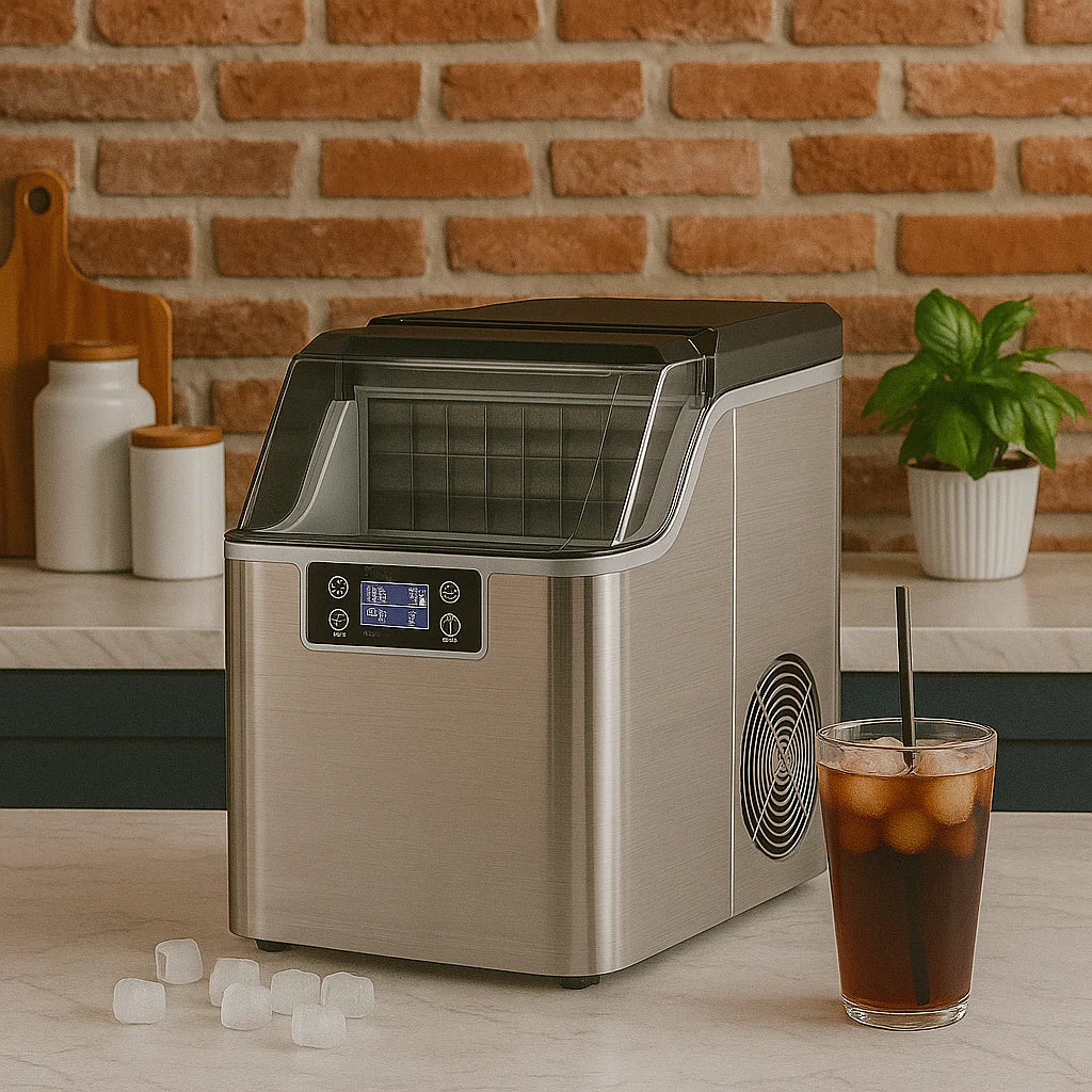 Fenbeli 26lbs/24H Countertop Ice Maker Machine with Handle, Portable Ice Maker Machine with Auto-Cleaning, Black