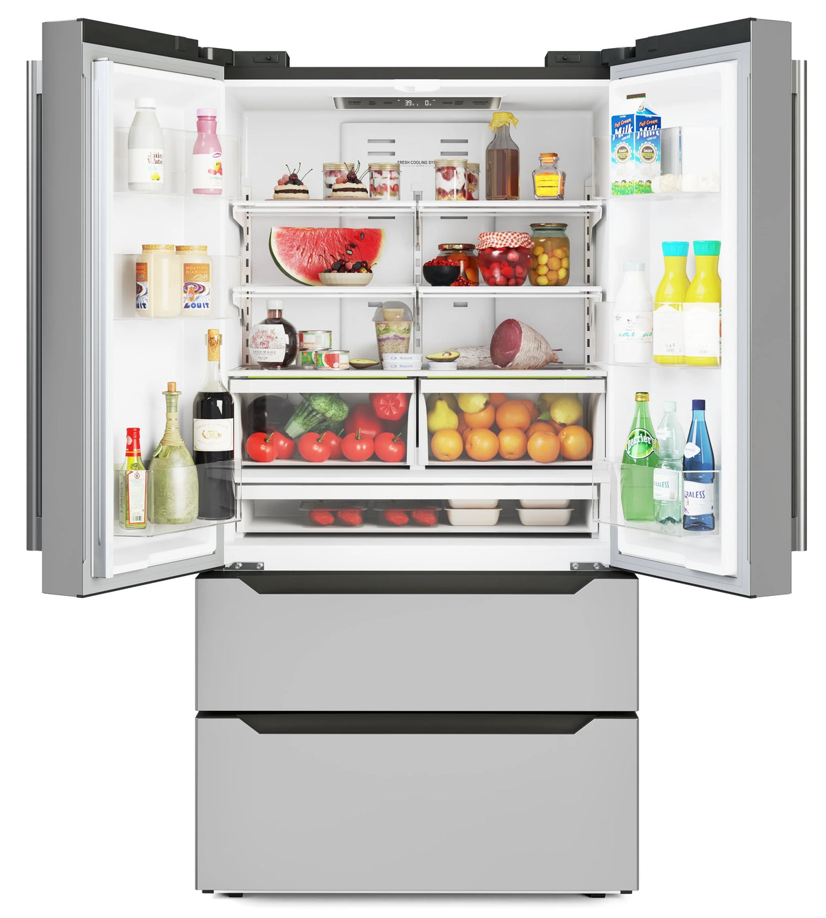 18.5 cu. ft. Stainless-Steel French Door Refrigerator in Silver, Auto Defrost, Energy Star, Digital Temperature Control