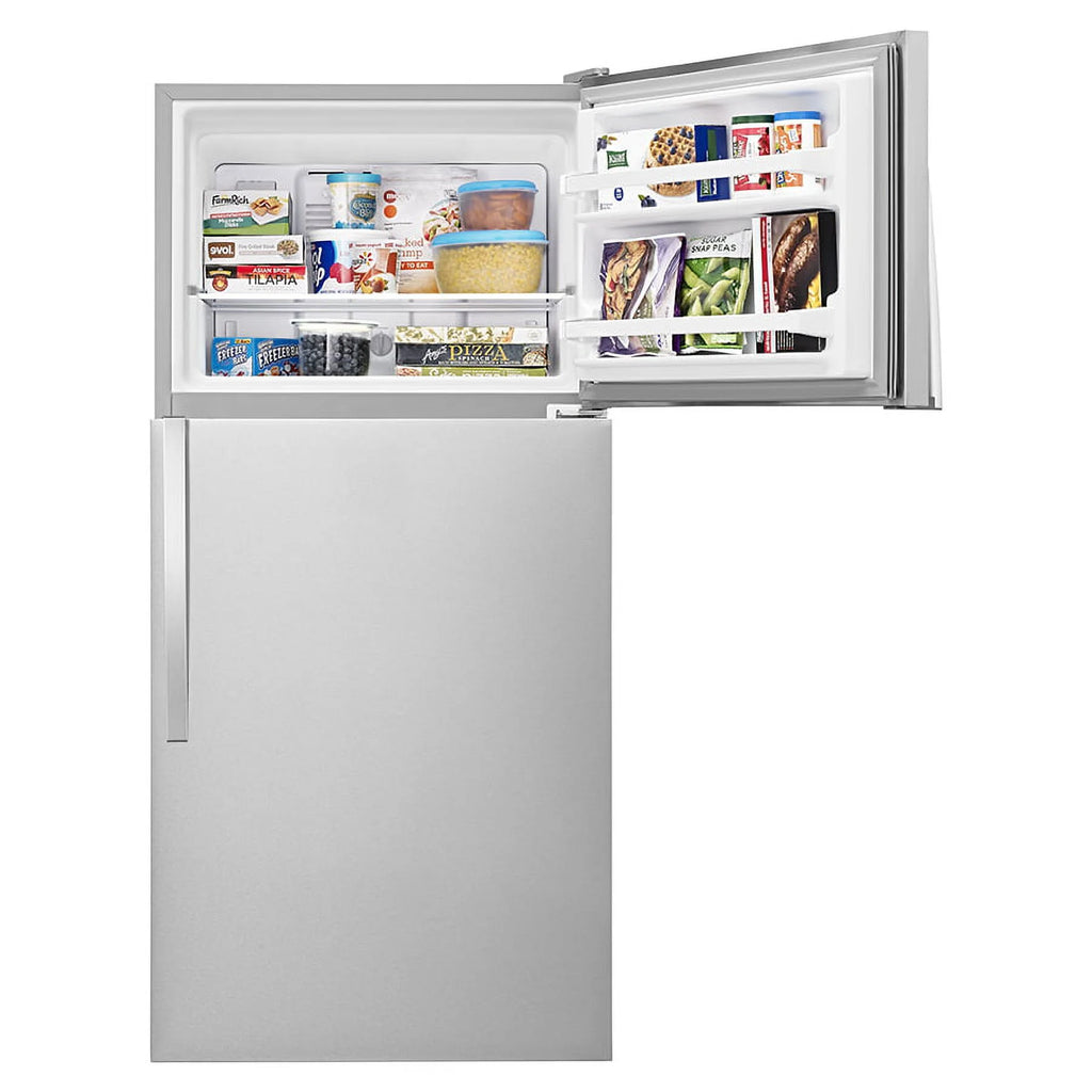 Whirlpool WRT318FZDM: Refrigerador con Congelador Superior de 30 Pulgadas de Ancho - 18 cu. ft - Acero Inoxidable.