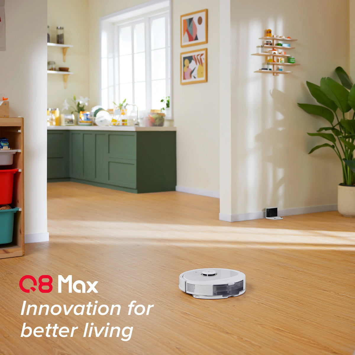 Roborock Q8 Max Robot Vacuum and Mop with Obstacle Avoidance, LiDAR Navigation, 5500Pa Suction Power, and App Control(White)