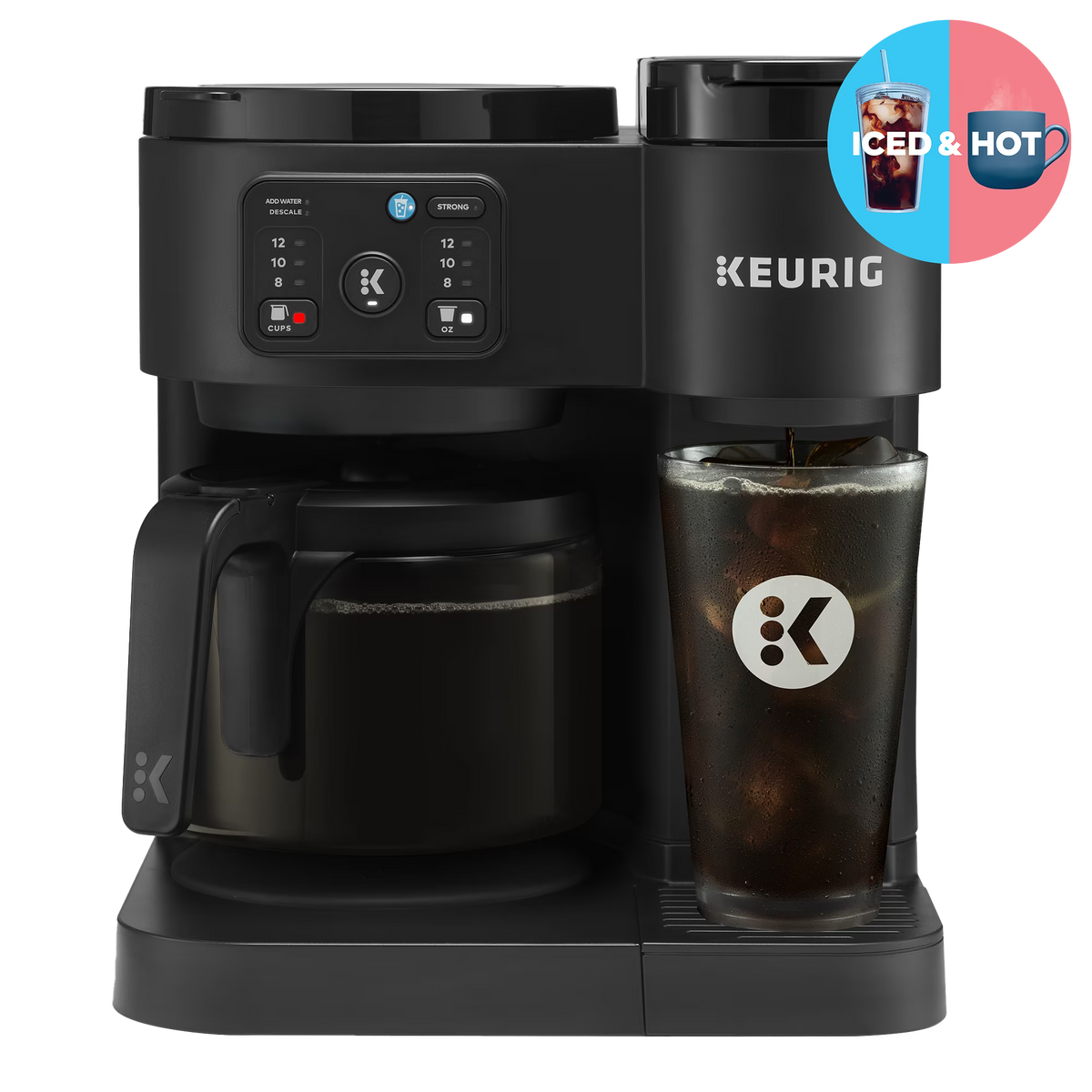 Keurig K-Duo Essentials, Hot & Iced Single-Serve K-Cup Pod Coffee Maker & Carafe,  Moonlight Grey