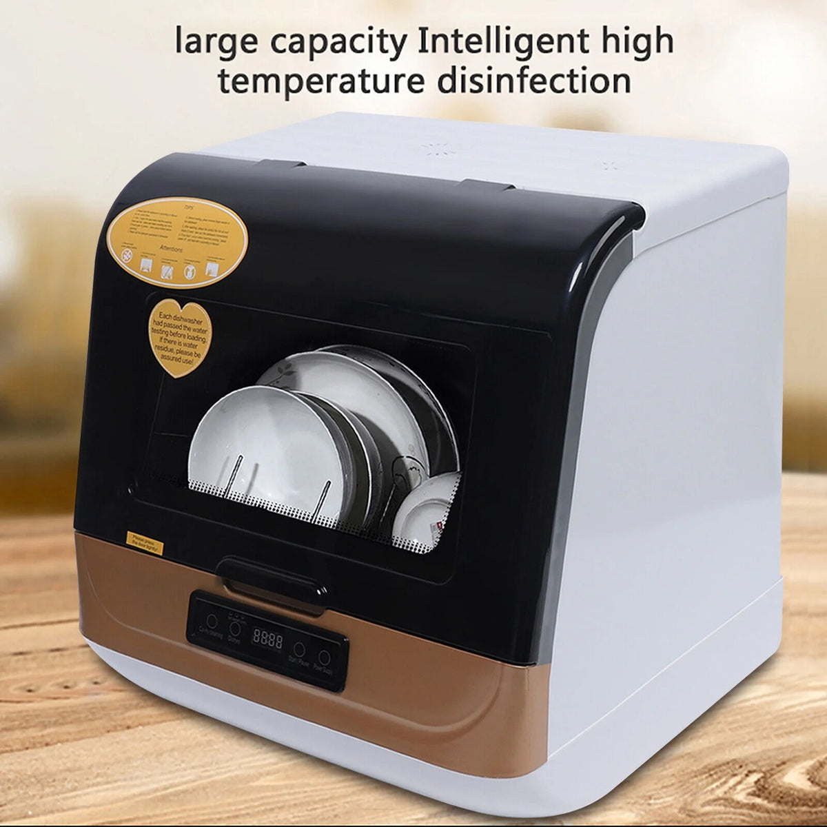 Portable Countertop Dishwasher W/Steam& Air-dry Function, 4 Washing Programs, 360° Streak-free Deep Cleaning for Home Apartments& Rvs (12-20pc Once)