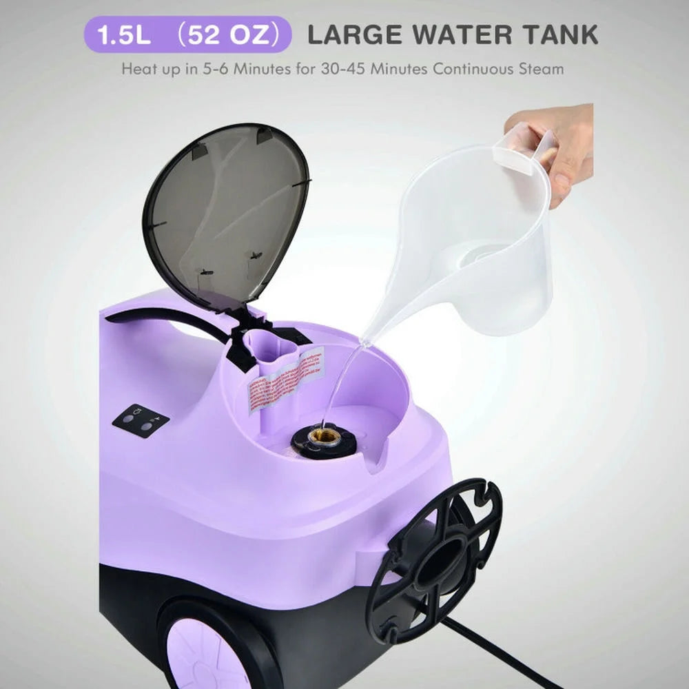 Spaco 2000W Heavy Duty Multi-purpose Steam Cleaner with Automatic Power Off and Child safety Lock, Steam Cleaner Mop with Detachable Handheld Unit, Purple