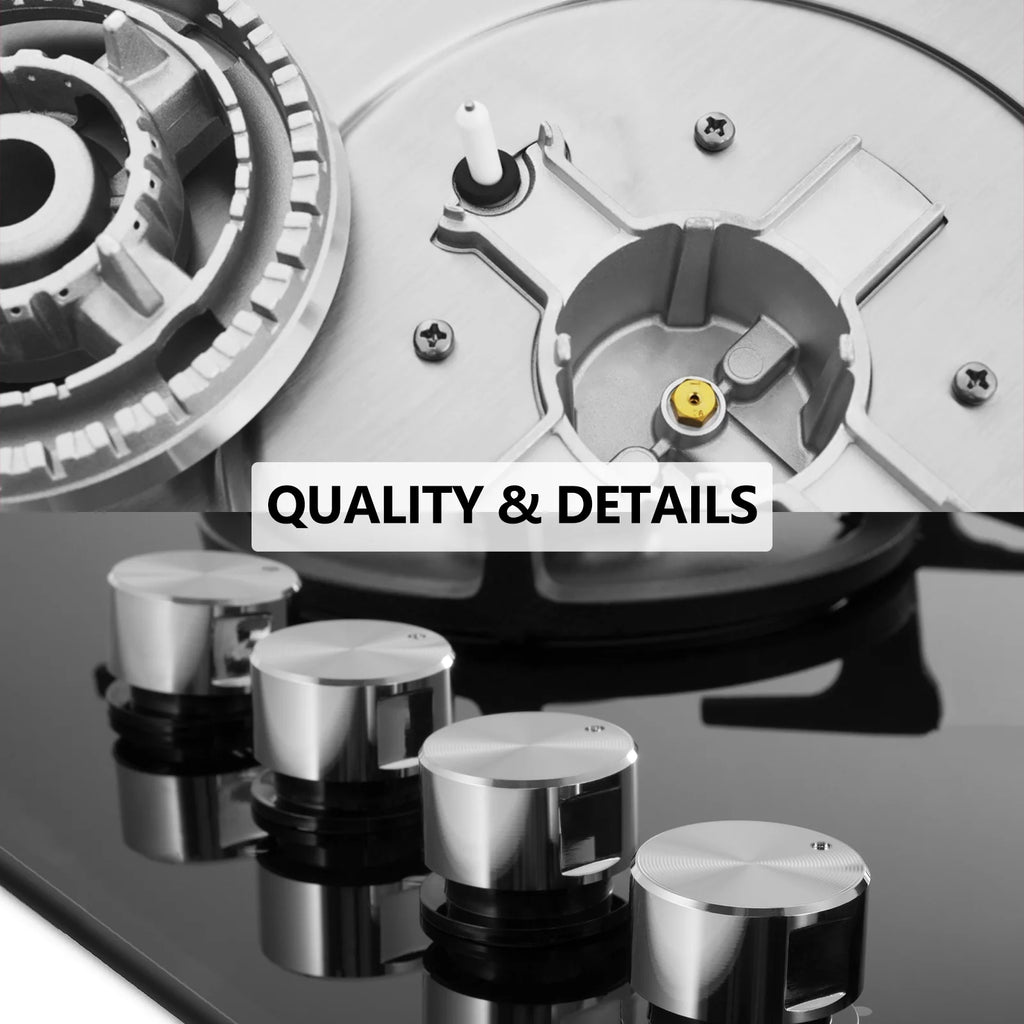 GRACEALL Gas Stove 30inch 5 Burners, Built-in Gas Stovetop with NG/LPG Conversion Kit, Glass Top Gas Burner (30in x 20.5in)