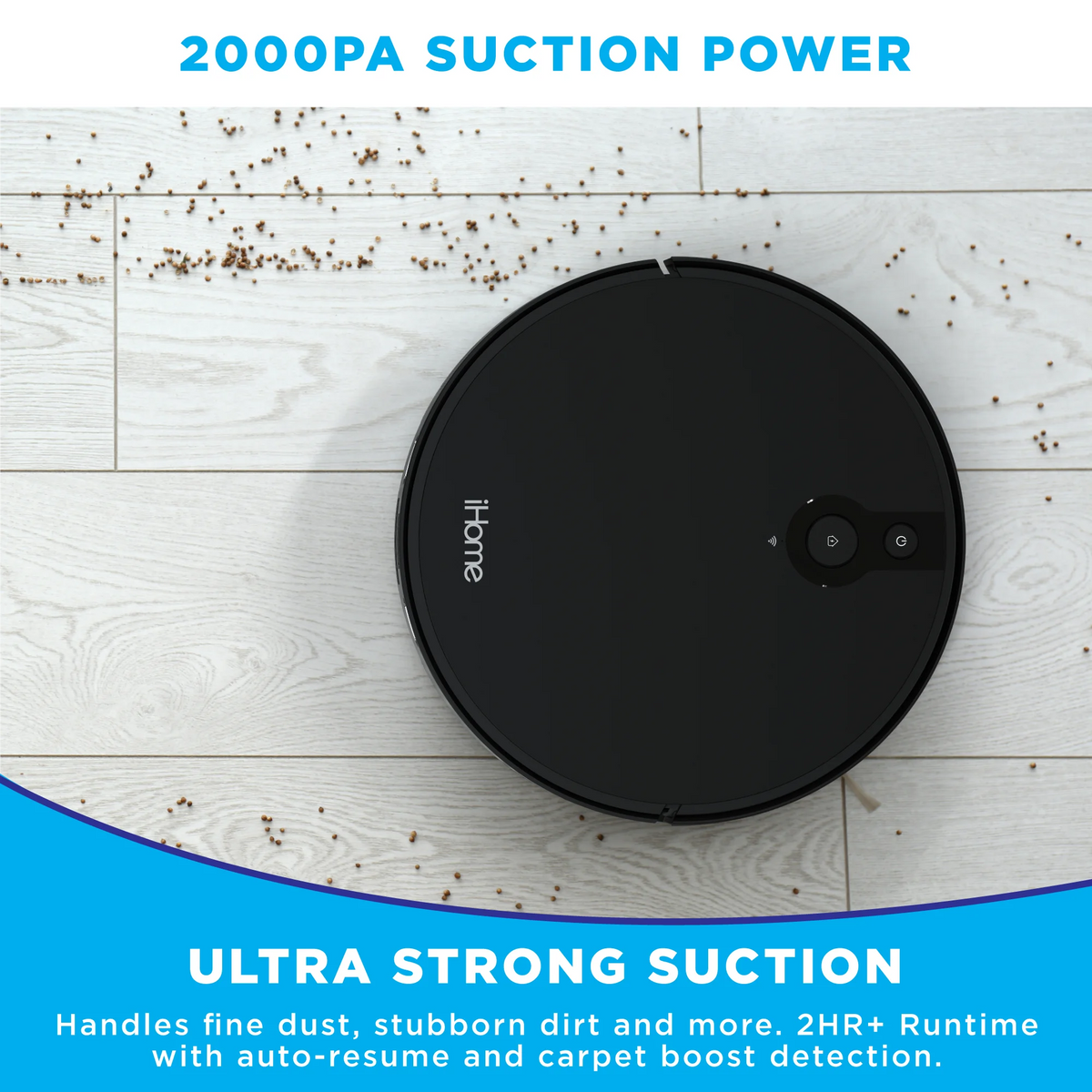 iHome AutoVac Eclipse Pro 3-in-1 Robot Vacuum and Vibrating Mop, Homemap Navigation