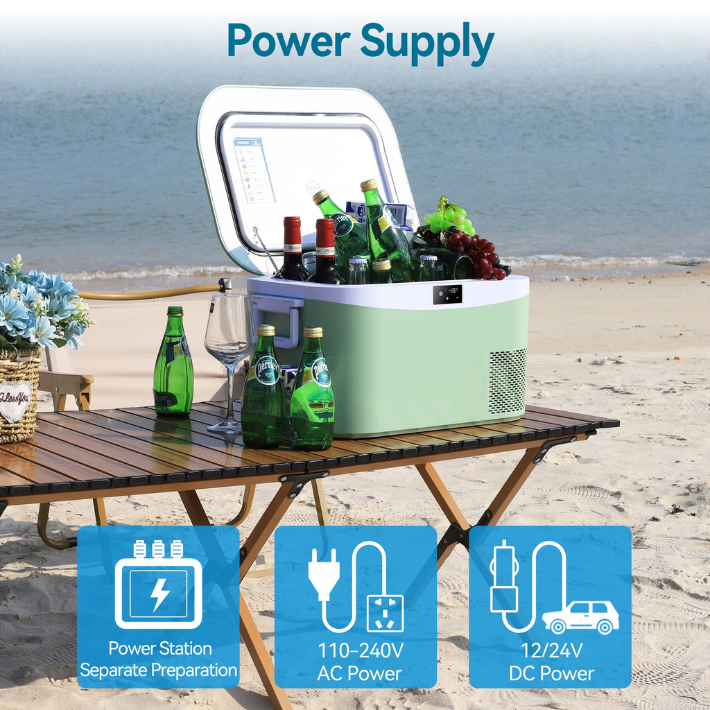 Portable Fridge 19 QT(18 Liter) 12 Volt Fridge Car Freezer Compressor Cooler 12/24V DC 110��240V AC for Camping Truck RV Boat & Home Use -18��~+15��