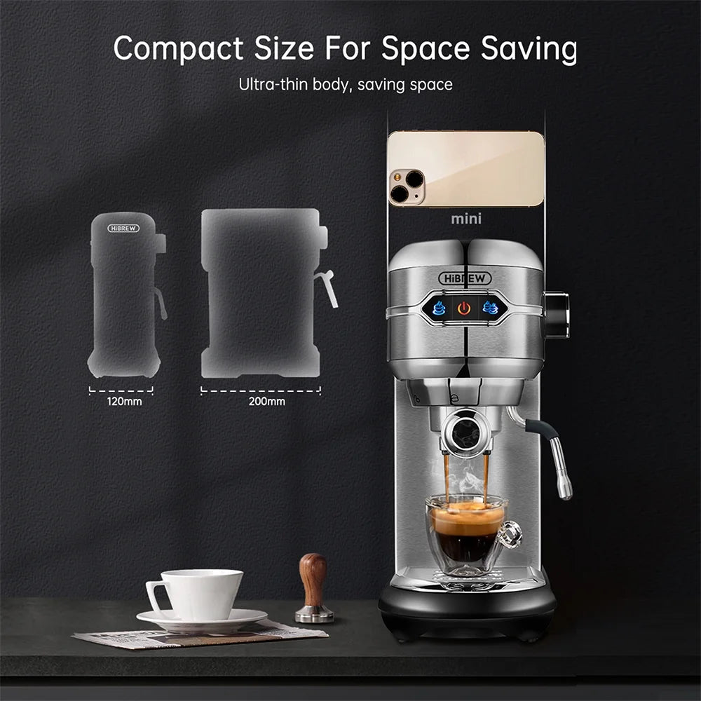 HiBREW H11 20Bar Espresso Machine - Powder/Pod Dual Use, Stainless Steel, Steam Wand