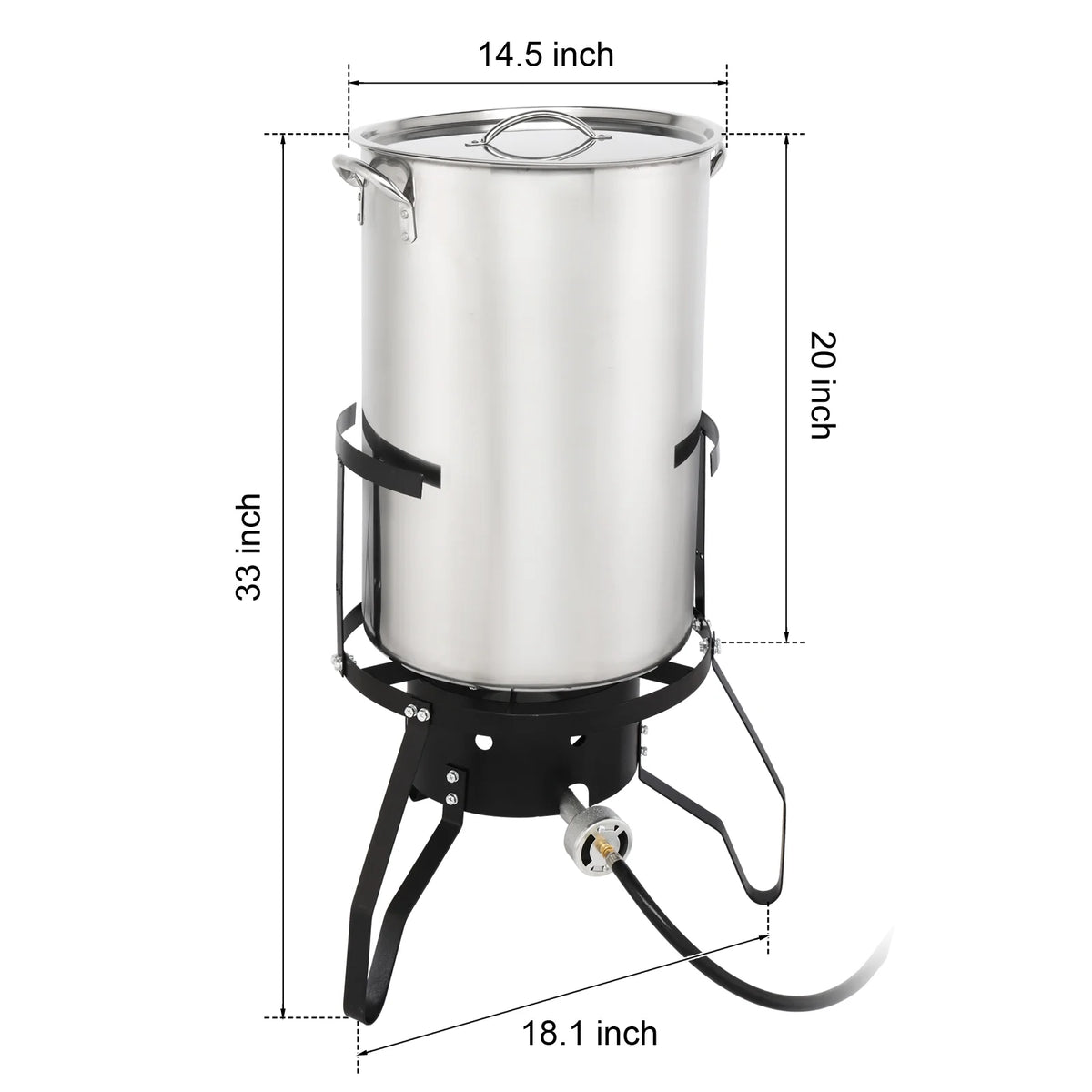 Zimtown 50qt Propane Fryer Kit Turkey Fryer Fish Fryer Outdoor Fryer Stainless Steel Propane Boil Pot Portable Deep Frying/Boiling