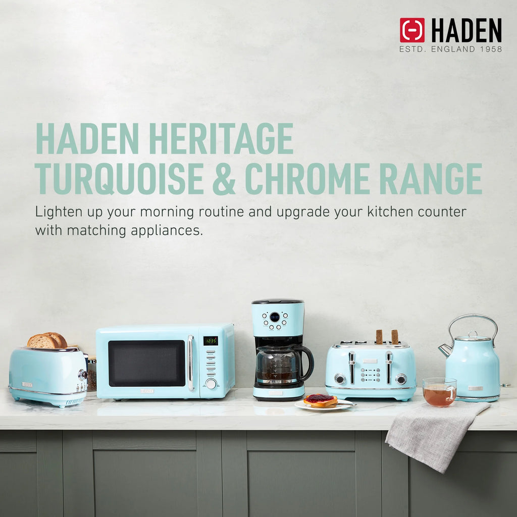 Open Box Haden Heritage 1.7L Stainless Steel Electric Water Kettle, Turquoise