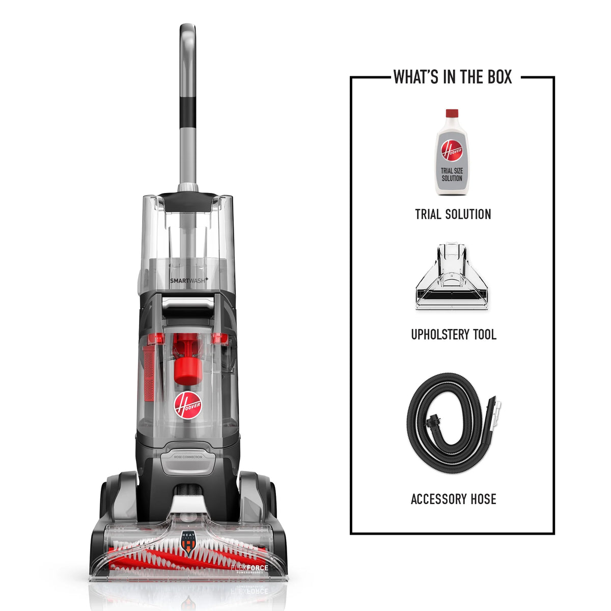 Hoover SmartWash Essentials Automatic Upright Carpet Cleaner Machine, for Carpet & Upholstery, Quick Dry Mode, Upholstery Tool Attachment, FH52110