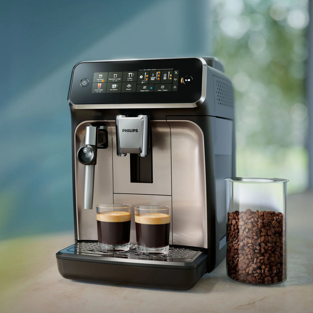 Philips 3300 Fully Automatic Espresso Machine with Milk Frother, Black and Chrome