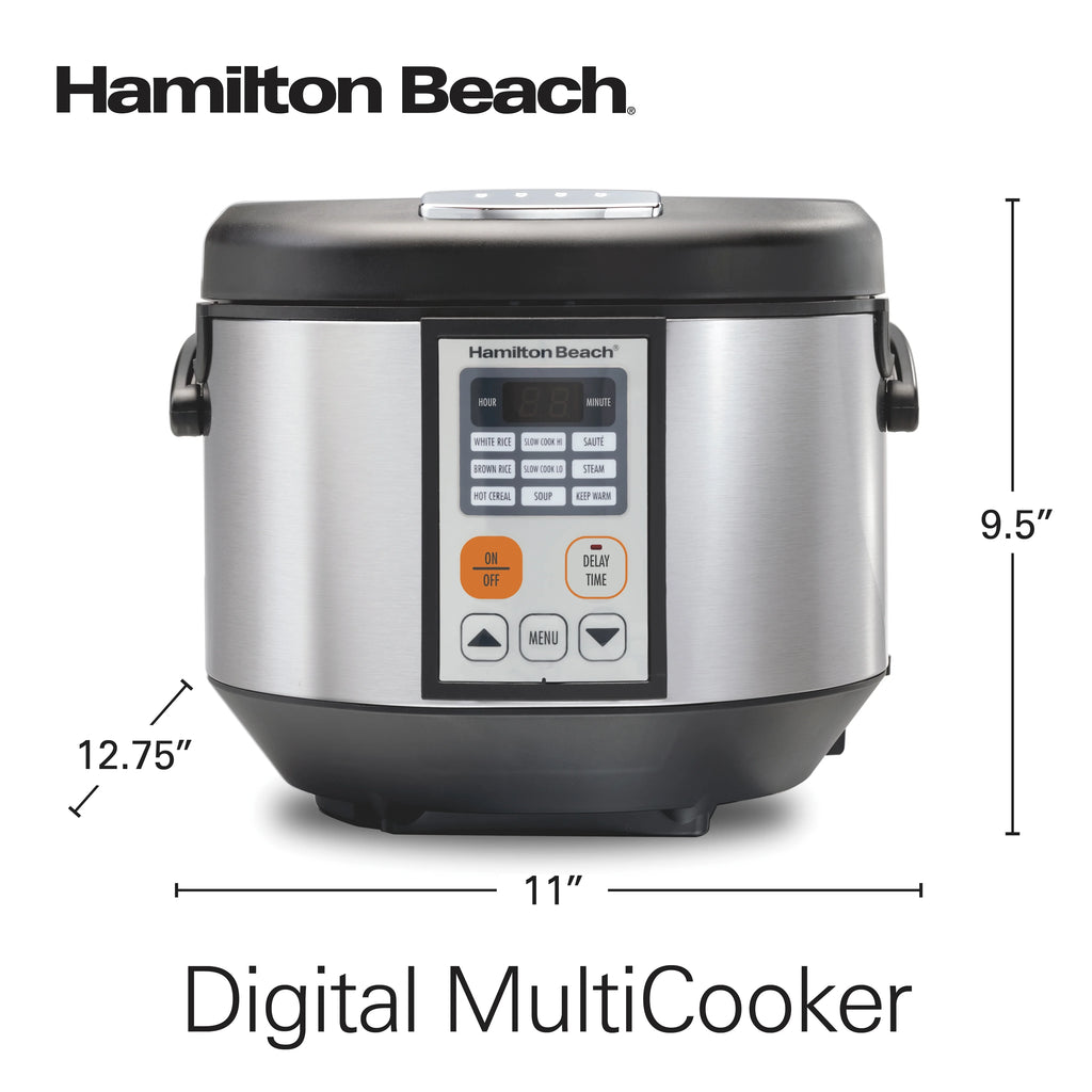 Hamilton Beach Digital MultiCooker, 20 Cup Rice Cooker, Slow Cooker, Steamer Saut��, Hot Cereal, Soup, & More
