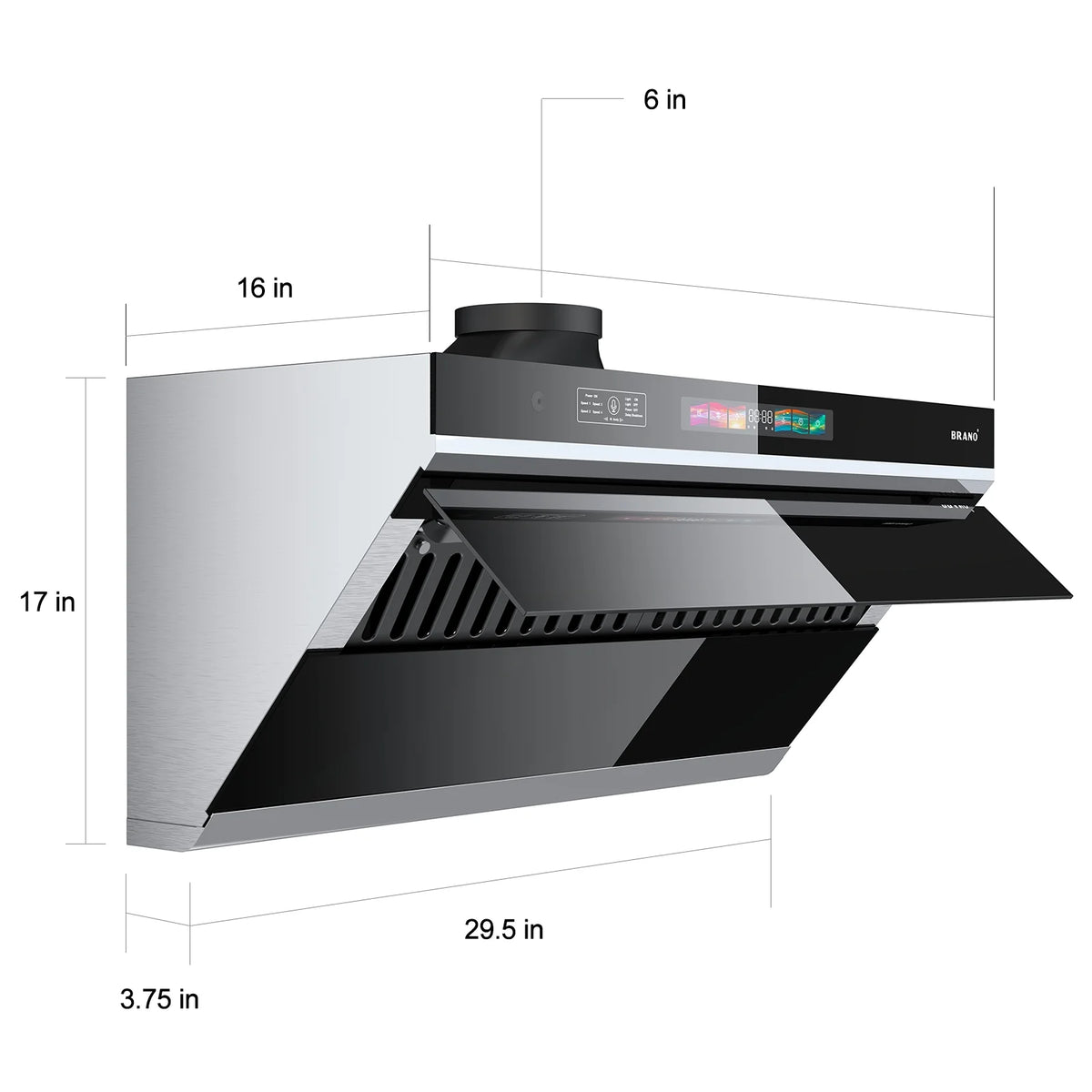 30 inch 900 CFM Convertible Under Cabinet Range Hood with  Charcoal Filter, Voice/Gesture/Touch Control