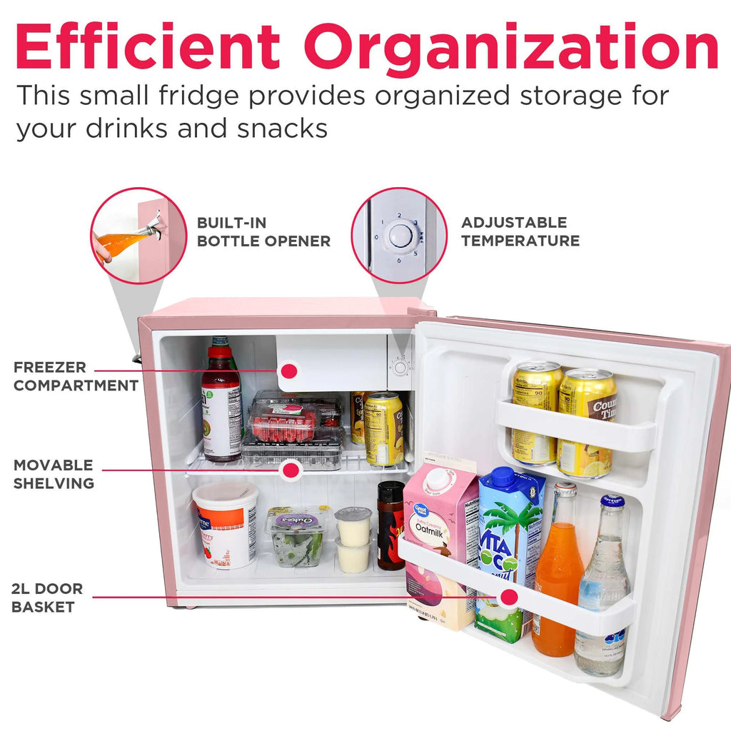 Frigidaire 1.6 Cu ft. Retro Compact Refrigerator with Side Bottle Opener, Coral