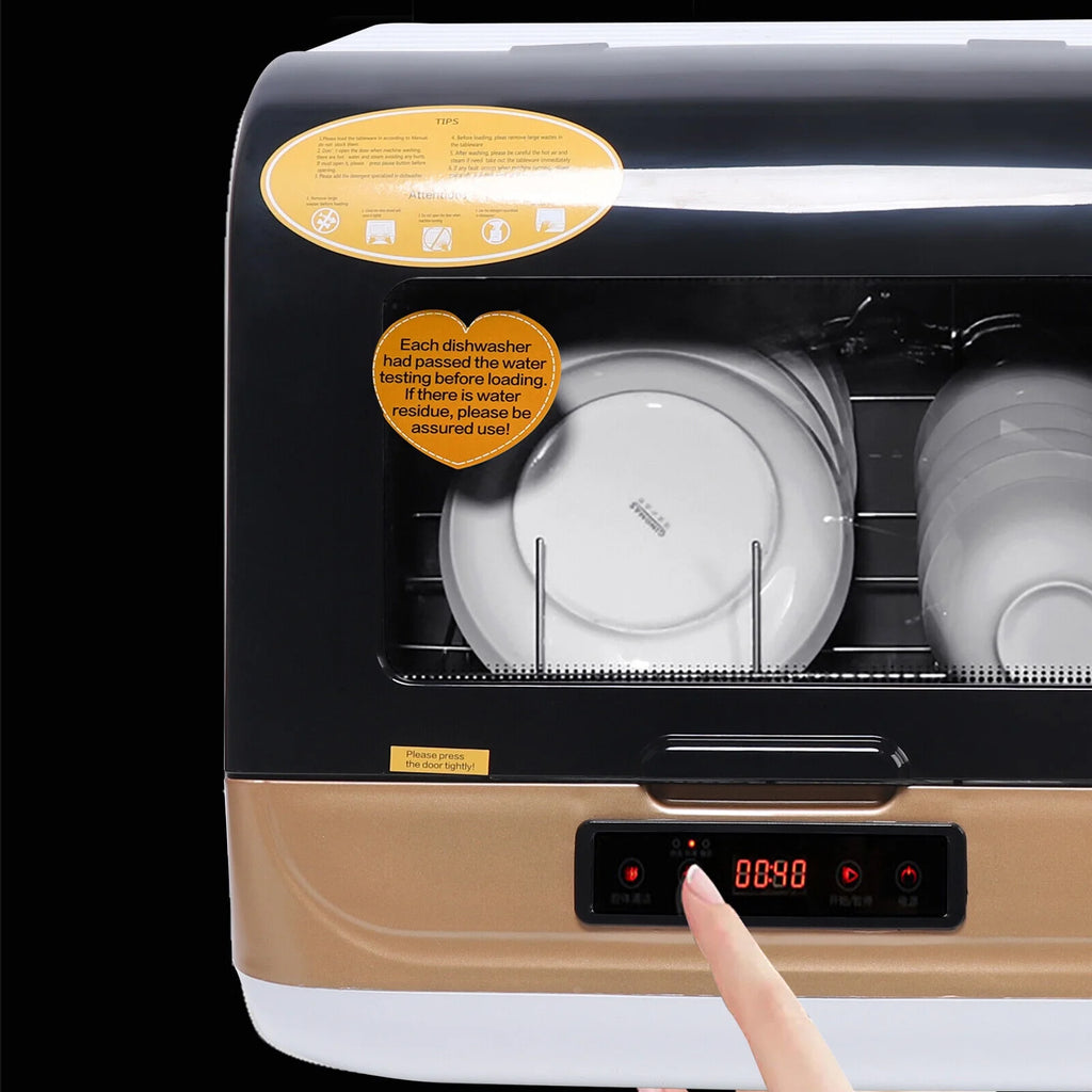 Portable Countertop Dishwasher W/Steam& Air-dry Function, 4 Washing Programs, 360° Streak-free Deep Cleaning for Home Apartments& Rvs (12-20pc Once)