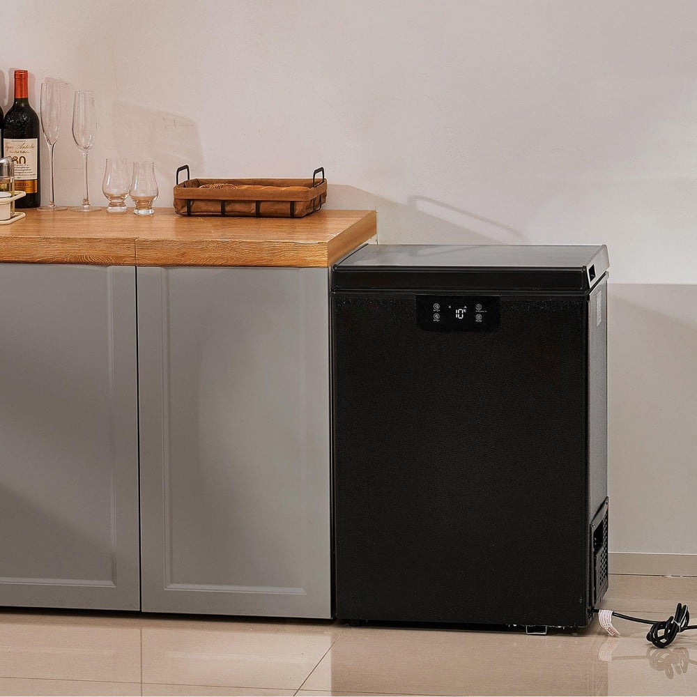 Choco Moon Large Capacity 14.5 Cu.ft Chest Freezer, 345L Storage, 4 Slide-Out Baskets, Lockable Lid, 8 Temp Control Levels, Energy-Efficient LED Lights, 6 Swivel Casters for Easy Mobility