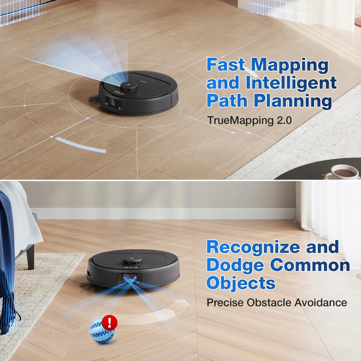 ECOVACS DEEBOT N30 Omni Robot Vacuum & Mop, 10000Pa Suction, TruEdge Mopping, ZeroTangle 2.0 Technology